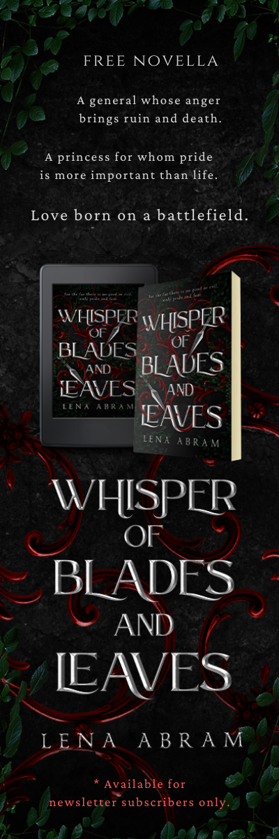 Faelands Epic Romantasy Series Novella: Whisper of Blades and Leaves by Lena Abram - Banner